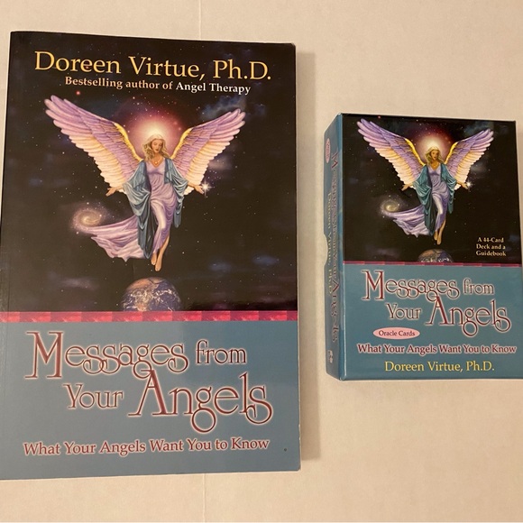 Doreen Virtue RARE SET* Messages From Your Angels Paperback and Oracle Card Deck - Picture 3 of 6